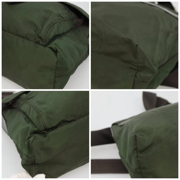PRADA Shoulder Bag Nylon Khaki Silver Auth - Picture 16 of 16